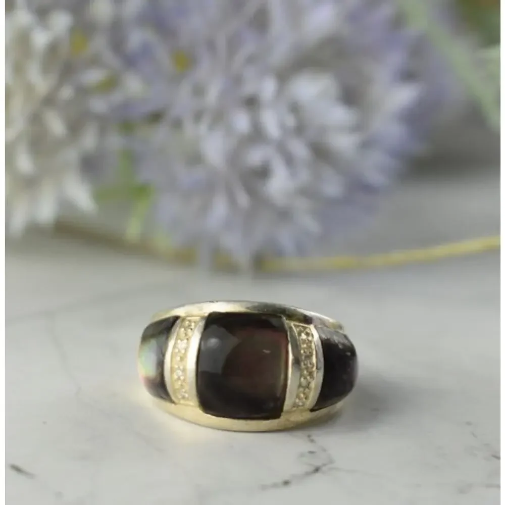 925 Sterling Silver Mother OF Pearl Ring Size 8